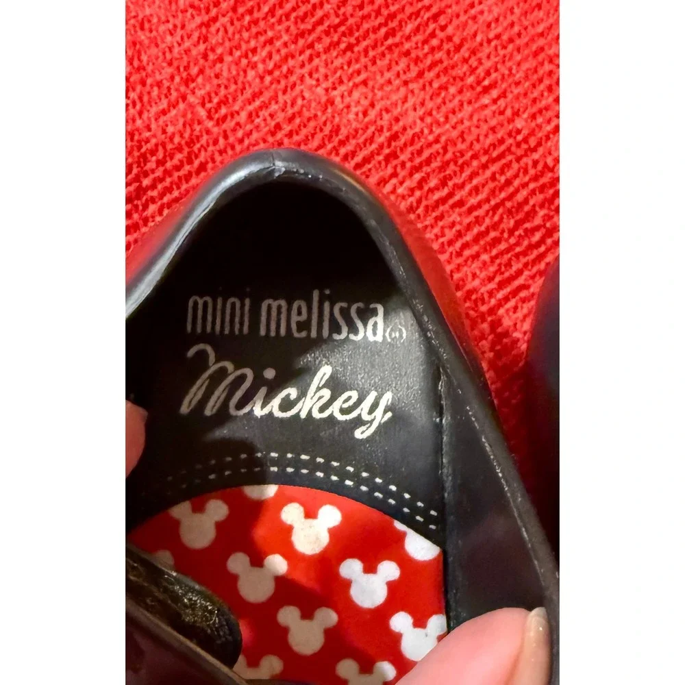 Mini Melissa Mickey Minnie Mary Jane Kids Size 7 Black Disney Jelly Shoes Play